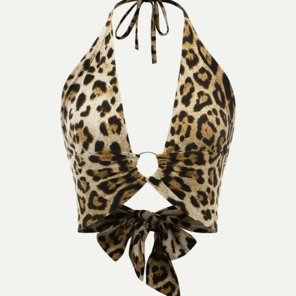 HALTER TOP CHEETAH SHEIN